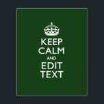 Personalized KEEP CALM AND Edit Text on Green Flyer<br><div class="desc">A personalized racy forest green Keep Calm and Carry On style saying on a custom gift. Humourous or whimsical try on your creative words on the two editable lines of text. Remember to use CAPITAL letters for best results. Embroidery designs are available in a wide selection of popular colour options....</div>