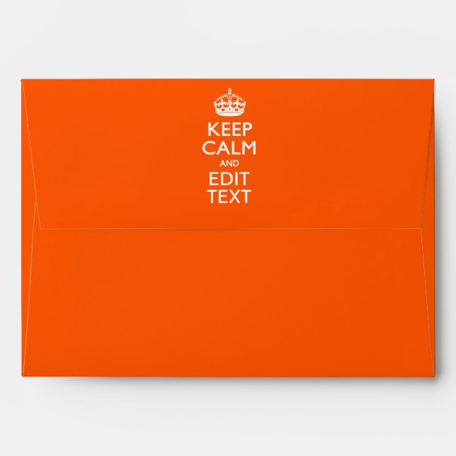 Personalized KEEP CALM AND Edit Text on Orange Envelope (Back (Top Flap))