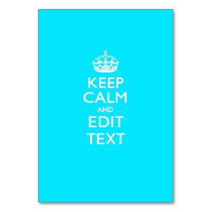 Personalized KEEP CALM AND Edit Text on Peacock Table Number