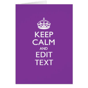 Personalized KEEP CALM AND Edit Text on Purple