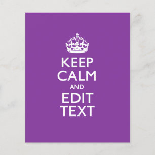 Personalized KEEP CALM AND Edit Text on Purple