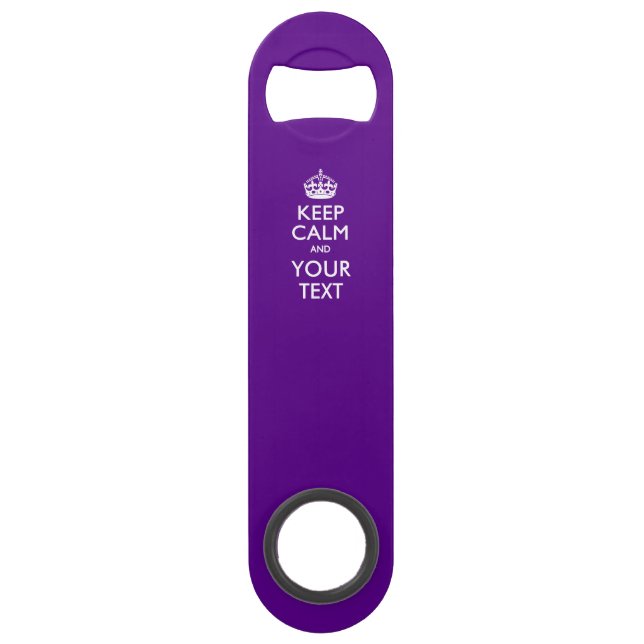 Personalized KEEP CALM AND Edit Text on Purple Bar Key (Front)