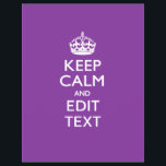 Personalized KEEP CALM AND Edit Text on Purple Flyer<br><div class="desc">A personalized racy purple mauve Keep Calm and Carry On style saying on a custom gift. Humourous or whimsical try on your creative words on the two editable lines of text. Remember to use CAPITAL letters for best results. Embroidery designs are available in a wide selection of popular colour options....</div>