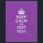 Personalized KEEP CALM AND Edit Text on Purple Flyer<br><div class="desc">A personalized racy purple mauve Keep Calm and Carry On style saying on a custom gift. Humourous or whimsical try on your creative words on the two editable lines of text. Remember to use CAPITAL letters for best results. Embroidery designs are available in a wide selection of popular colour options....</div>