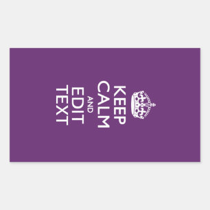 Personalized KEEP CALM AND Edit Text on Purple Sticker