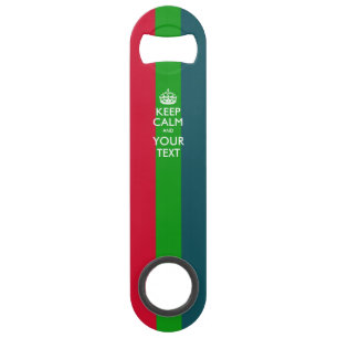 Personalized KEEP CALM AND Edit Text on Rainbow Speed Bottle Opener