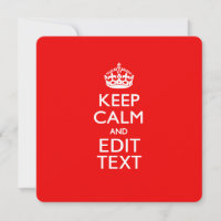 Personalized KEEP CALM AND Edit Text on Red