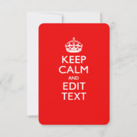 Personalized KEEP CALM AND Edit Text on Red