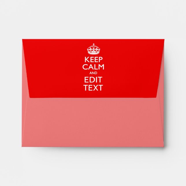 Personalized KEEP CALM AND Edit Text on Red Envelopes (Back (Top Flap))