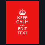 Personalized KEEP CALM AND Edit Text on Red Flyer<br><div class="desc">A personalized racy red Keep Calm and Carry On style saying on a custom gift. Humourous or whimsical try on your creative words on the two editable lines of text. Remember to use CAPITAL letters for best results. Embroidery designs are available in a wide selection of popular colour options. Use...</div>