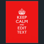 Personalized KEEP CALM AND Edit Text on Red Flyer<br><div class="desc">A personalized racy red Keep Calm and Carry On style saying on a custom gift. Humourous or whimsical try on your creative words on the two editable lines of text. Remember to use CAPITAL letters for best results. Embroidery designs are available in a wide selection of popular colour options. Use...</div>