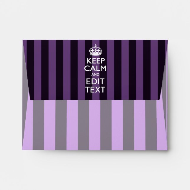 Personalized KEEP CALM AND Edit Text on Stripes Envelope (Back (Top Flap))
