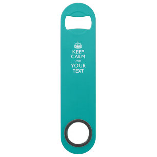 Personalized KEEP CALM AND Edit Text on Turquoise Bar Key