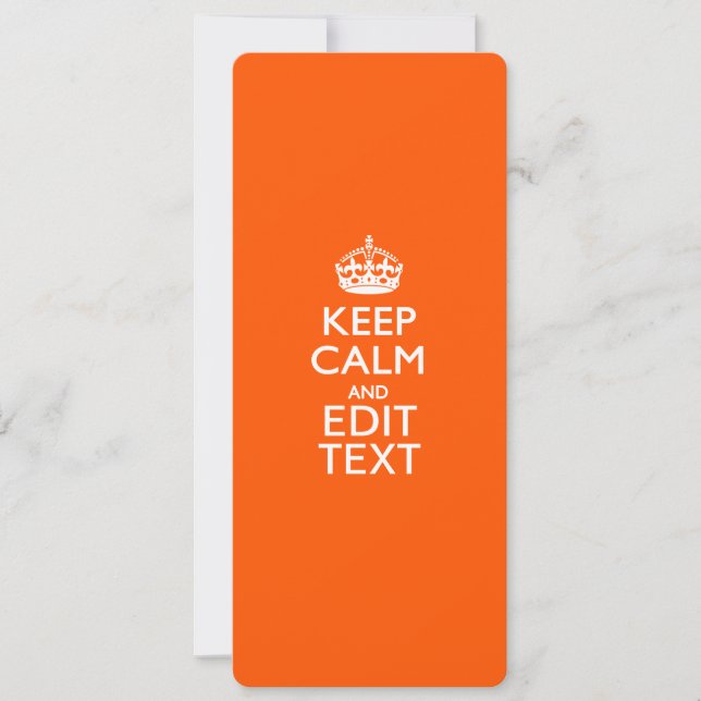 Personalized KEEP CALM AND Edit Text Orange (Front)