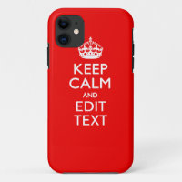 Personalized Keep Calm And Edit Text Red Decor