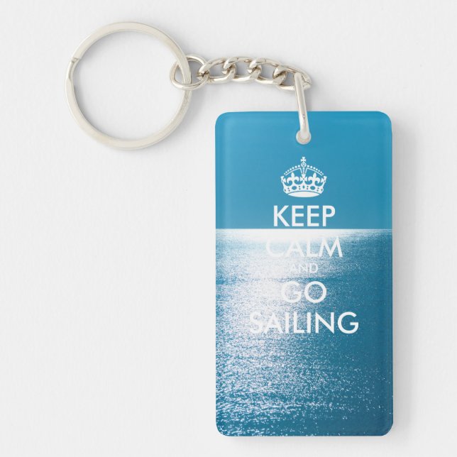 Personalized KEEP CALM and GO SAILING Keychain (Front)