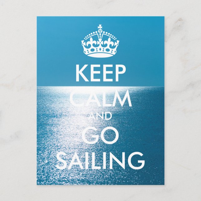 Personalized KEEP CALM and GO SAILING Postcard (Front)