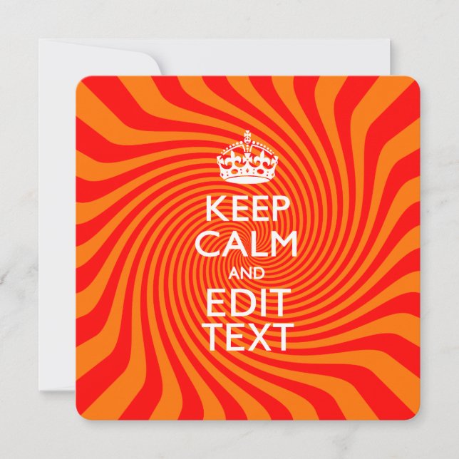 Personalized KEEP CALM AND Have Text Orange Swirl (Front)