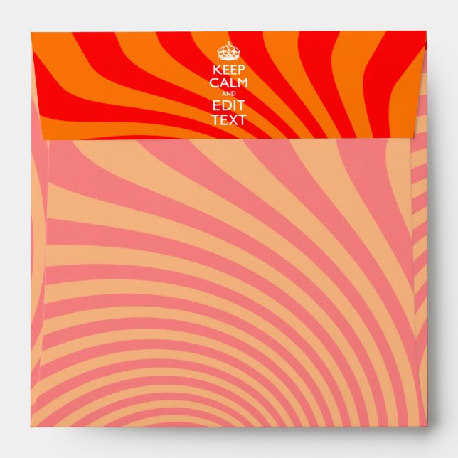 Personalized KEEP CALM AND Have Text Orange Swirl Envelopes (Back (Top Flap))