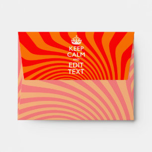 Personalized KEEP CALM AND Have Text Orange Swirl Envelopes