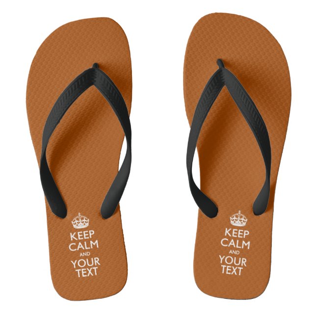Personalized KEEP CALM And Have Your Text Flip Flops (Footbed)