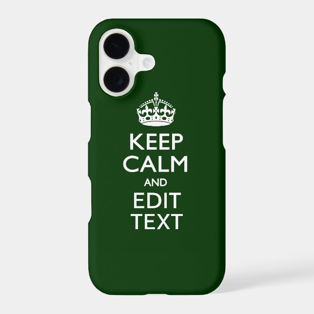Personalized Keep Calm And Have Your Text on Green (Back)