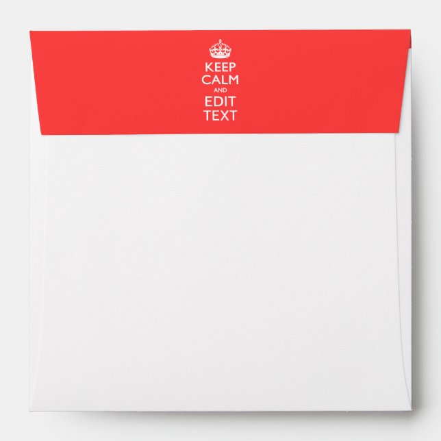 Personalized KEEP CALM and have your text on Pink Envelope (Back (Top Flap))