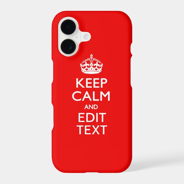 Personalized Keep Calm And Have Your Text on Red (Back)