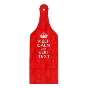 Personalized Keep Calm And Have Your Text on Red Cutting Board