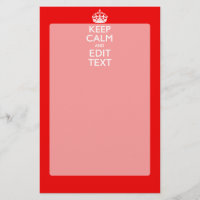 Personalized Keep Calm And Have Your Text on Red