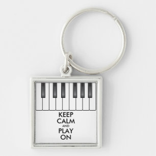 Personalized KEEP CALM and PLAY ON -Keyboard piano Keychain