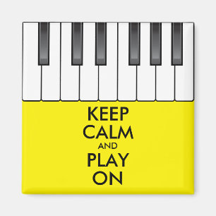 Personalized KEEP CALM and PLAY ON -Keyboard piano Magnet