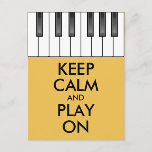 Personalized KEEP CALM and PLAY ON -Keyboard piano Postcard
