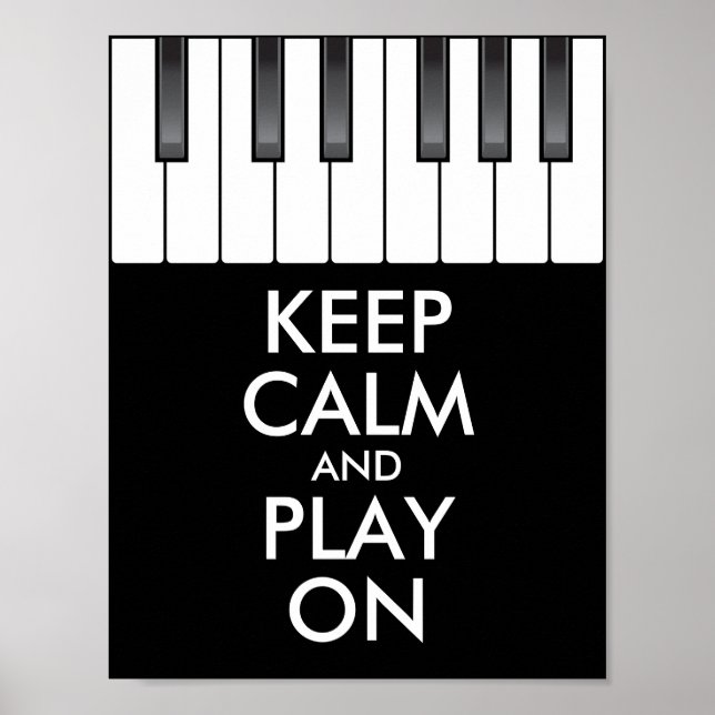 Personalized KEEP CALM and PLAY ON -Keyboard piano Poster (Front)