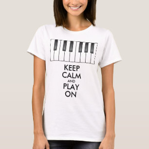 Personalized KEEP CALM and PLAY ON -Keyboard piano T-Shirt