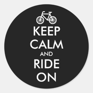 Personalized KEEP CALM and RIDE ON Classic Round Sticker