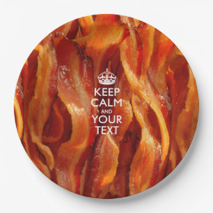 Personalized Keep Calm And Your Bacon Paper Plate
