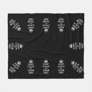 Personalized KEEP CALM AND Your Creative Text Fleece Blanket