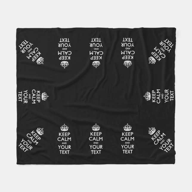Personalized KEEP CALM AND Your Creative Text Fleece Blanket (Front (Horizontal))