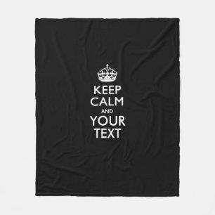 Personalized KEEP CALM AND Your Creative Text Fleece Blanket