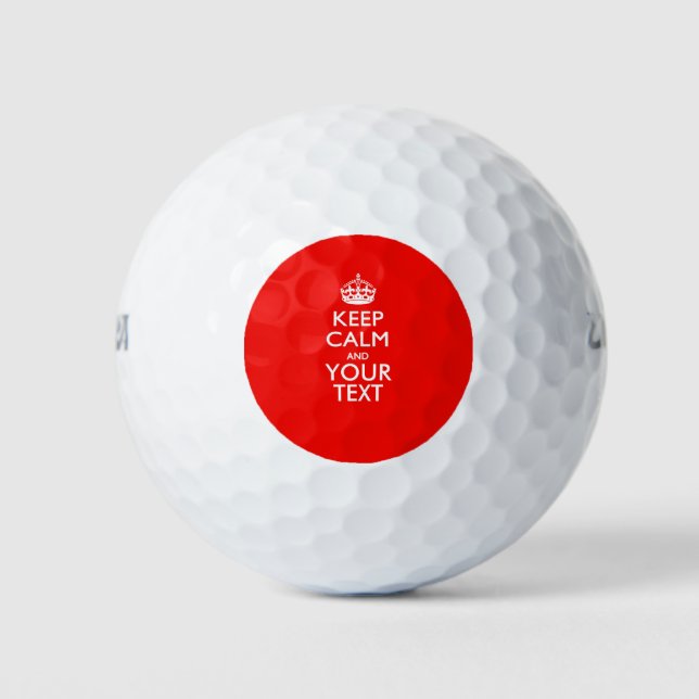 Personalized KEEP CALM AND Your Creative Text Golf Balls (Front)