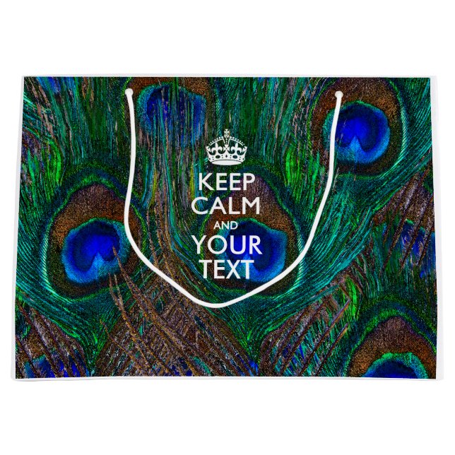Personalized KEEP CALM AND Your Creative Text Large Gift Bag (Front)