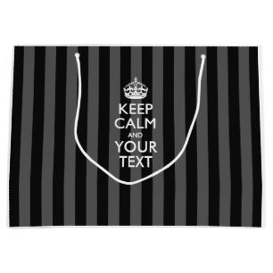 Personalized KEEP CALM AND Your Creative Text Large Gift Bag