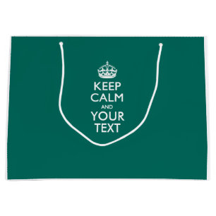 Personalized KEEP CALM AND Your Creative Text Large Gift Bag