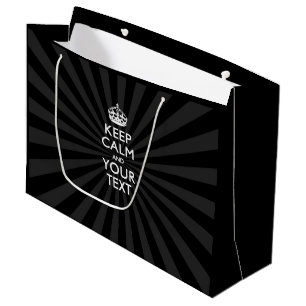 Personalized KEEP CALM AND Your Creative Text Large Gift Bag