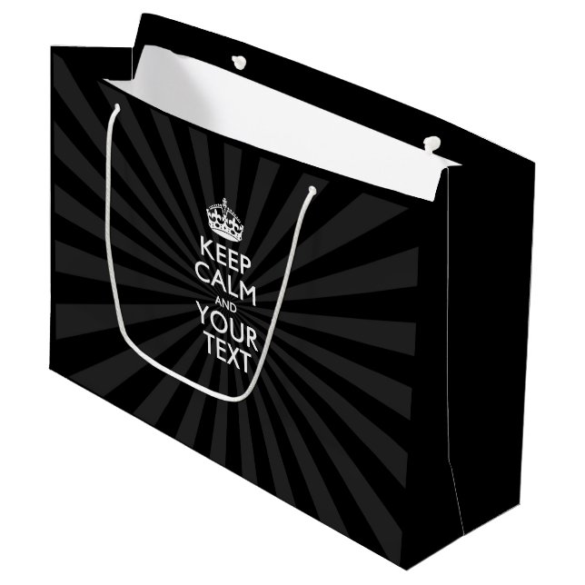 Personalized KEEP CALM AND Your Creative Text Large Gift Bag (Front Angled)