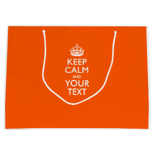 Personalized KEEP CALM AND Your Creative Text Large Gift Bag