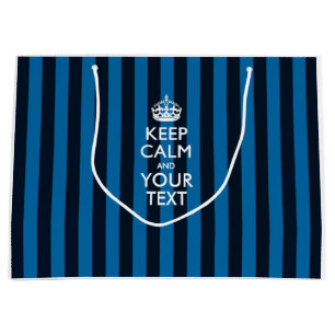 Personalized KEEP CALM AND Your Creative Text Large Gift Bag
