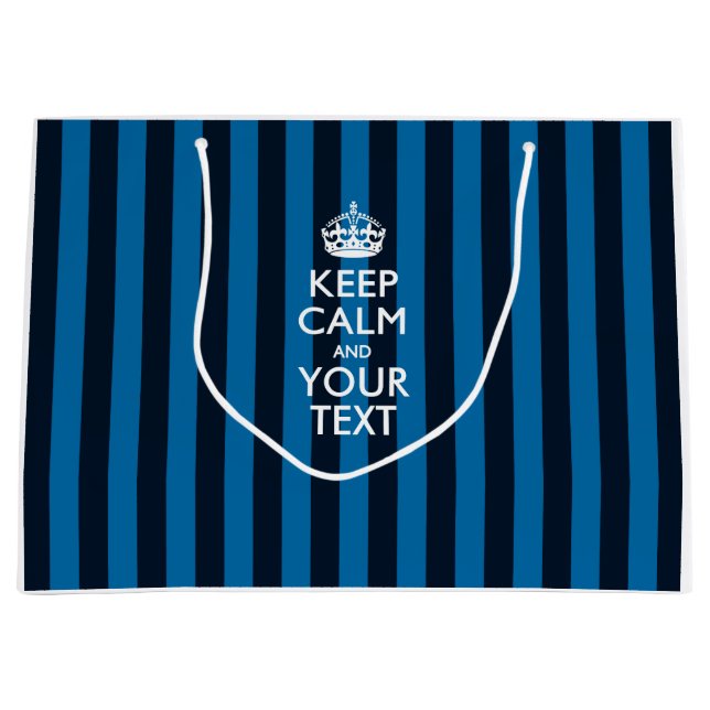Personalized KEEP CALM AND Your Creative Text Large Gift Bag (Front)