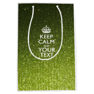 Personalized KEEP CALM AND Your Creative Text Medium Gift Bag